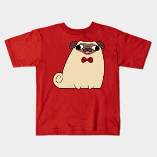 Red Bow Tie Pug Kids T-Shirt